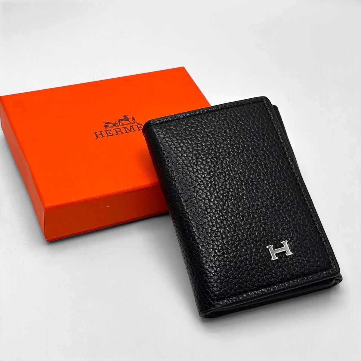 Portefeuille homme noir à rabat